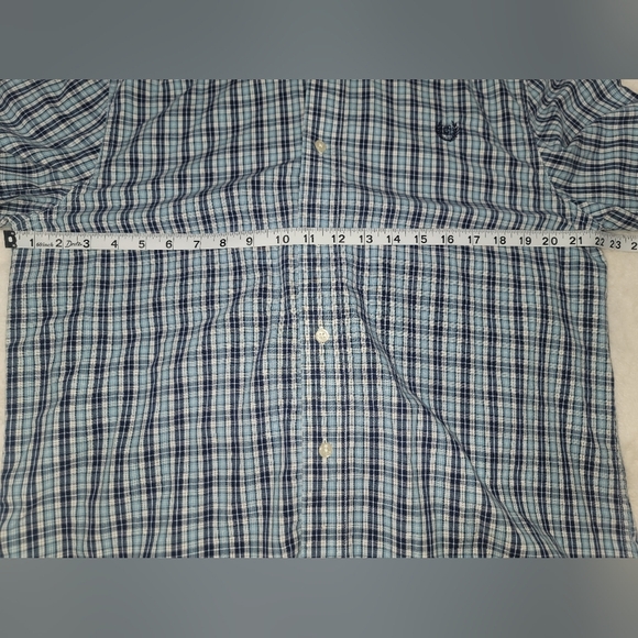 Chaps Blue Casual Button Down Shirt - Picture 5 of 9